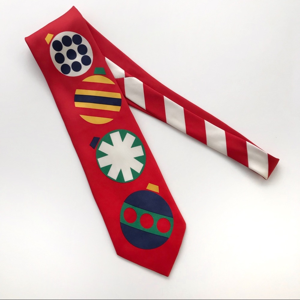Gene Meyer Red Christmas Ornament silk tie